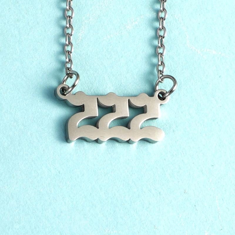 European and American personality number 111-999 stainless steel pendant necklace stainless steel vintage necklace