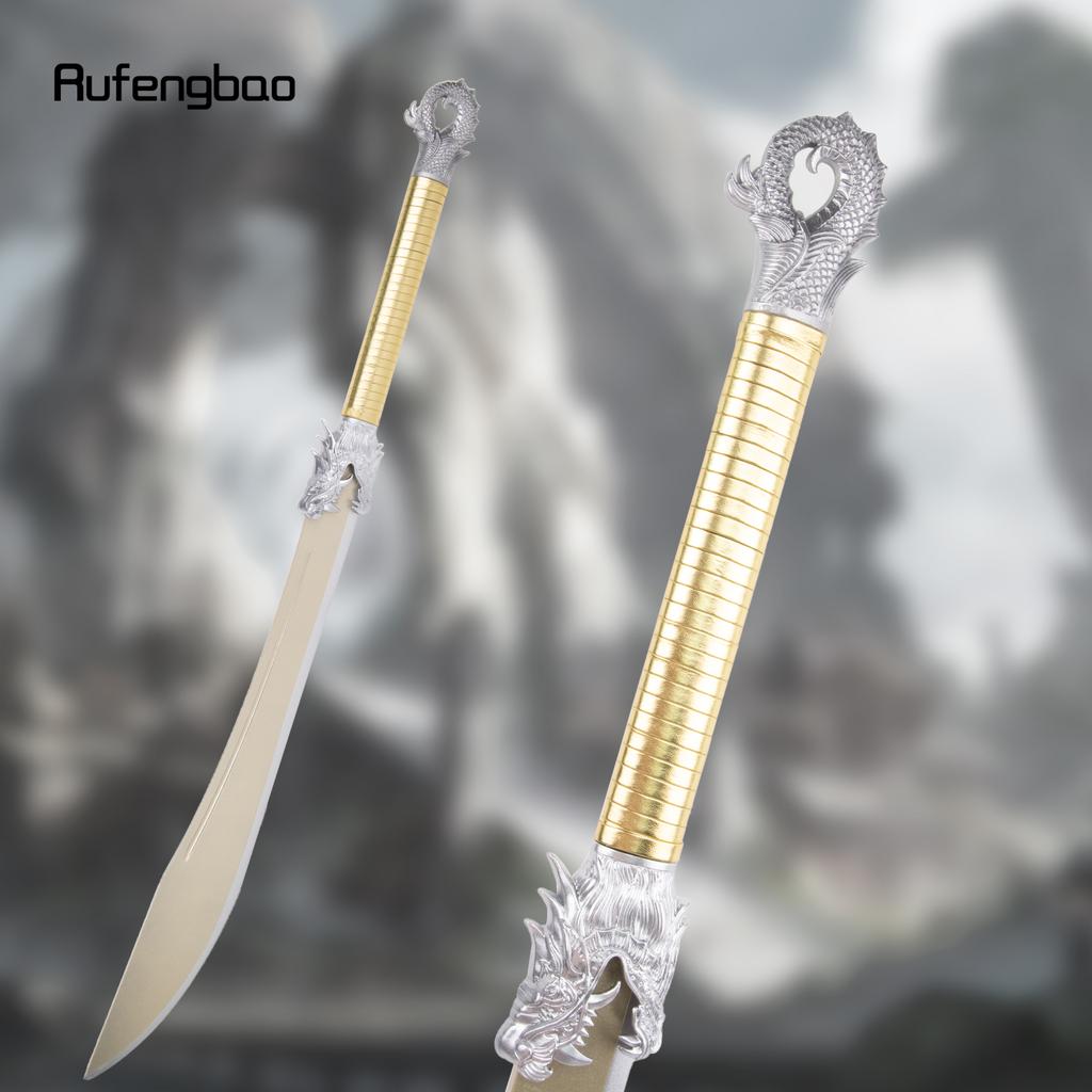 White Yellow Wooden Sword Fashion Wood Machete Decorative Cospaly Sword Halloween Mace Crutch Wand Crosier Sword 106cm