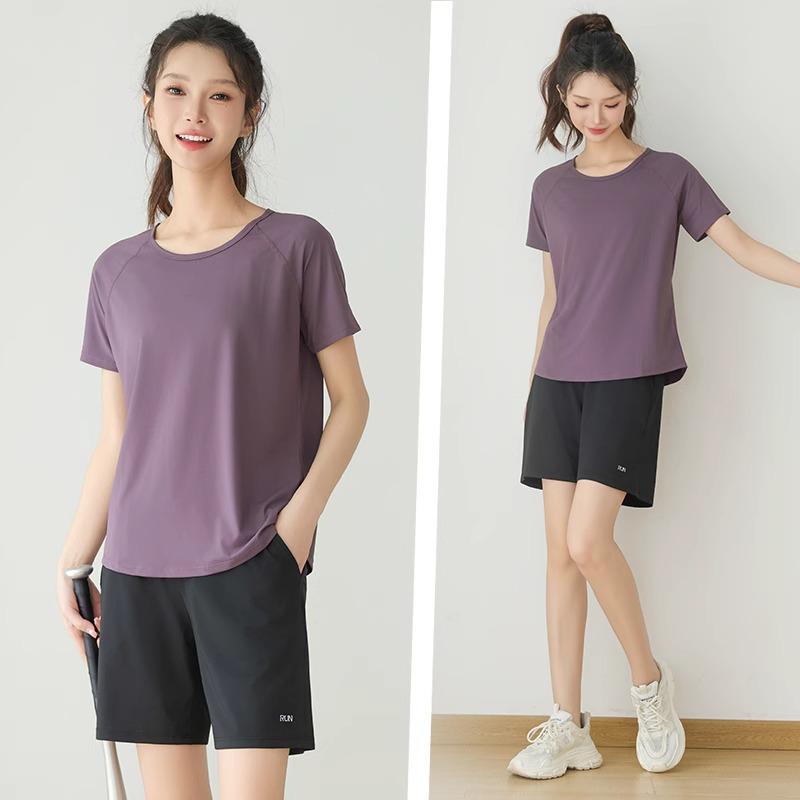 Women's High-Waist Quick-Dry Running Set with Phone Pocket - Loose Fit, Summer 4-Point Shorts