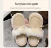 Women's Ultra-Thick Velvet Furry High-Heeled Cotton Slippers for Autumn & Winter 2025 – Height-Boosting Outdoor Warm Footwear.