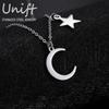 Unift Star Moon Pendant Necklace Stainless Steel Necklace for Women and Men Fashion Star Moon Collarbone Chain Jewelry