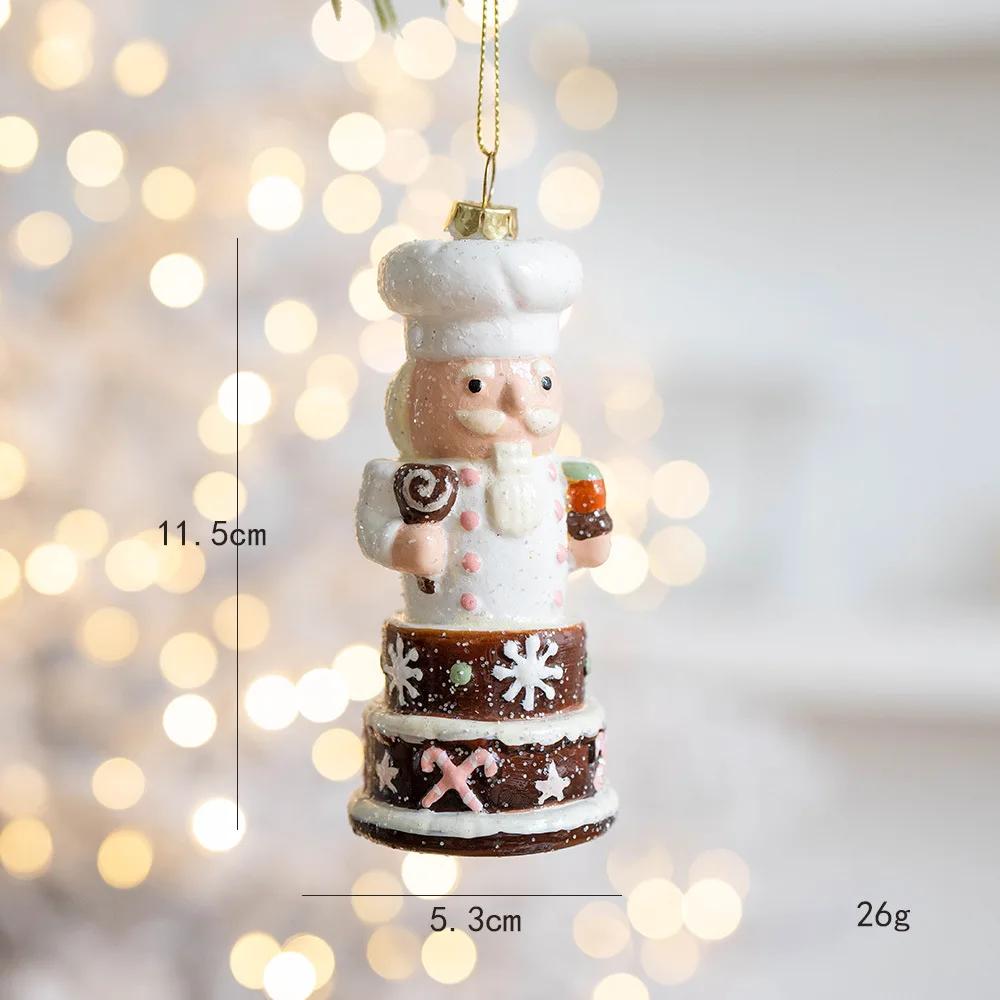 Creative Christmas Cookie Cake Old Man Ice Cream Cone Chef Old Man Donut Gingerbread Man Pendant for Christmas Tree Decoration