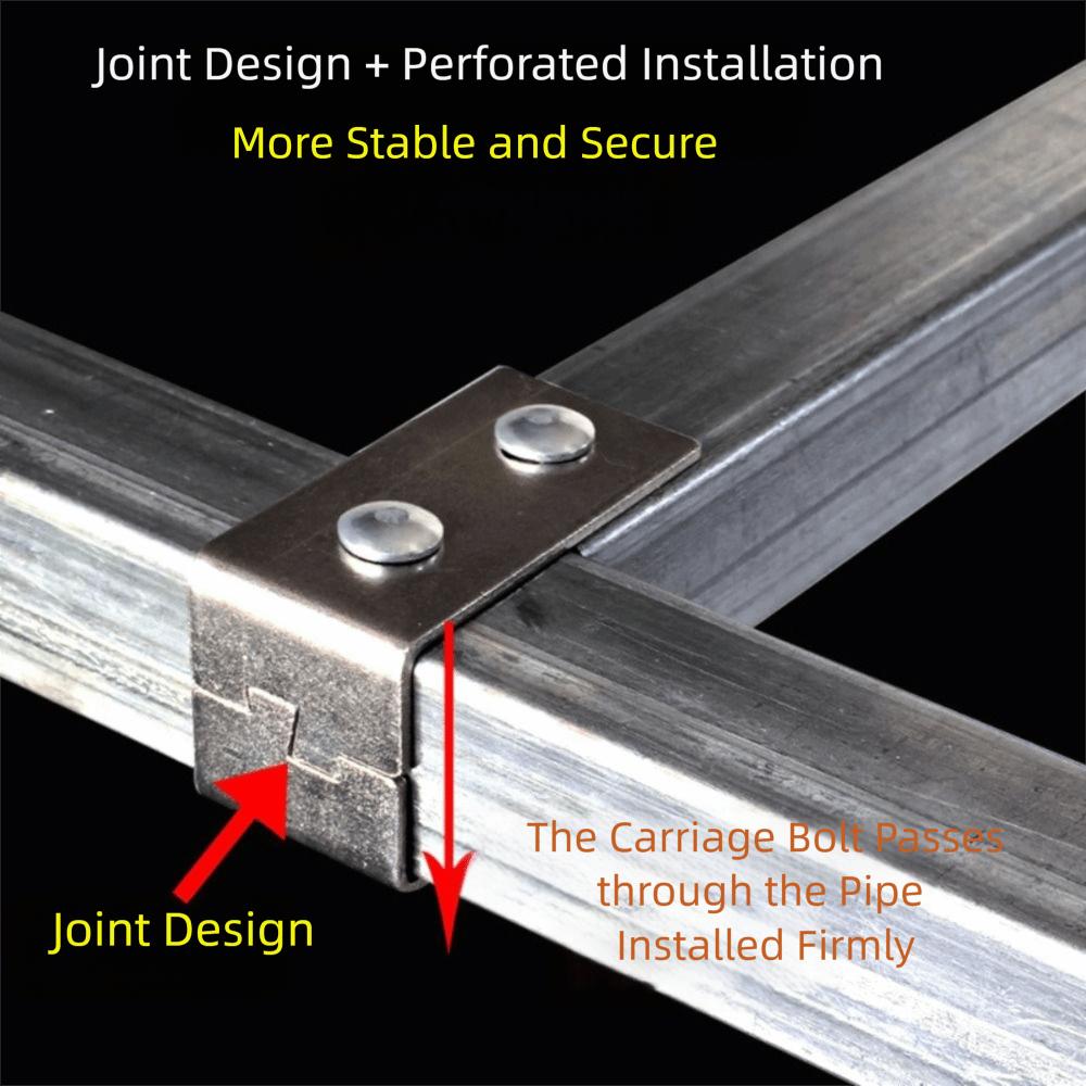 solderless Square Tube Connector 40*40mm Clip Fastener Steel Joint Connector Storage Rack