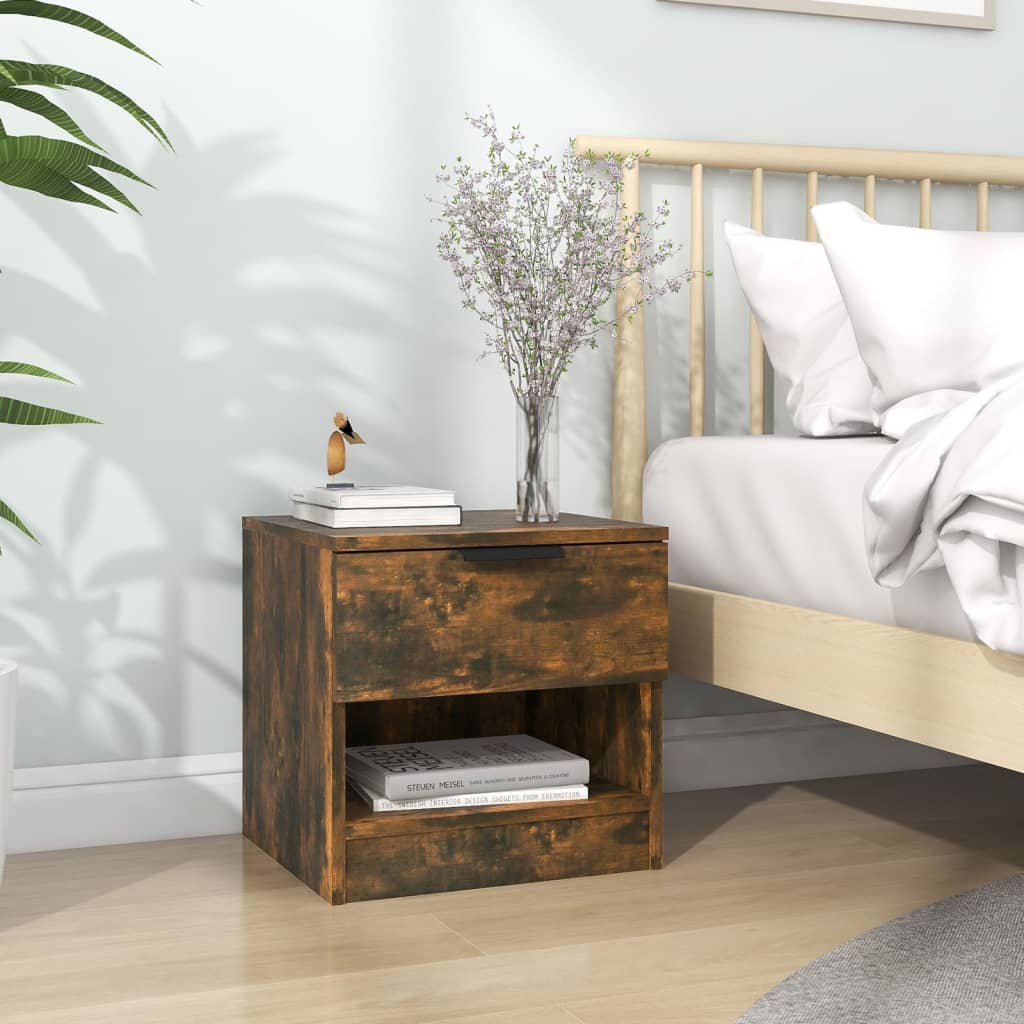 Nightstand Smoked Oak Wood Material