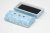 Horizontal Cylindrical Incense Burner, for Laying Incense Sticks, Made In Japan by Mino Ware, Light Blue, for Yoga, Meditation, Mindfulness, and