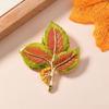 Artistic Enamel Autumn Leaf Pin Jewelry Combining Vintage Aesthetics and Natural Accent for a Distinctive Look