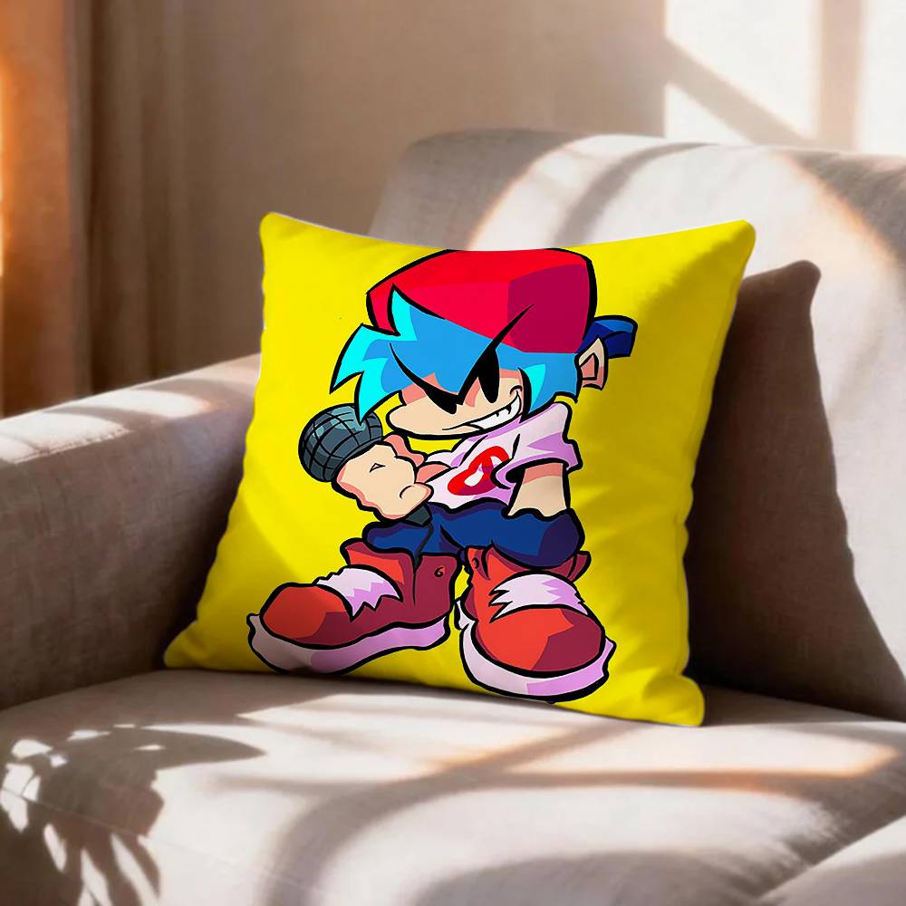 FNF BF Game FFriday Night FFunkin Pillow Case Pattern Printed Pillowcase For Living Room Sofa Cushion Cover