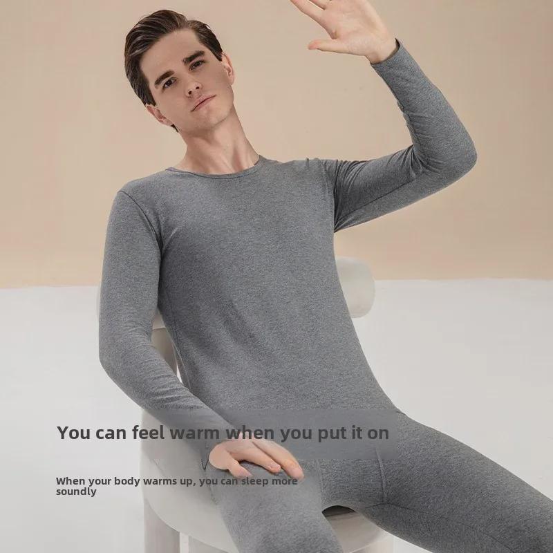 Men's Cotton Thermal Underwear Set: Autumn Base Layer Sweater and Trousers