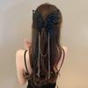 Black Oversized Butterfly Tassel Ponytail Claw Clip - 2025 New Hair Accessory