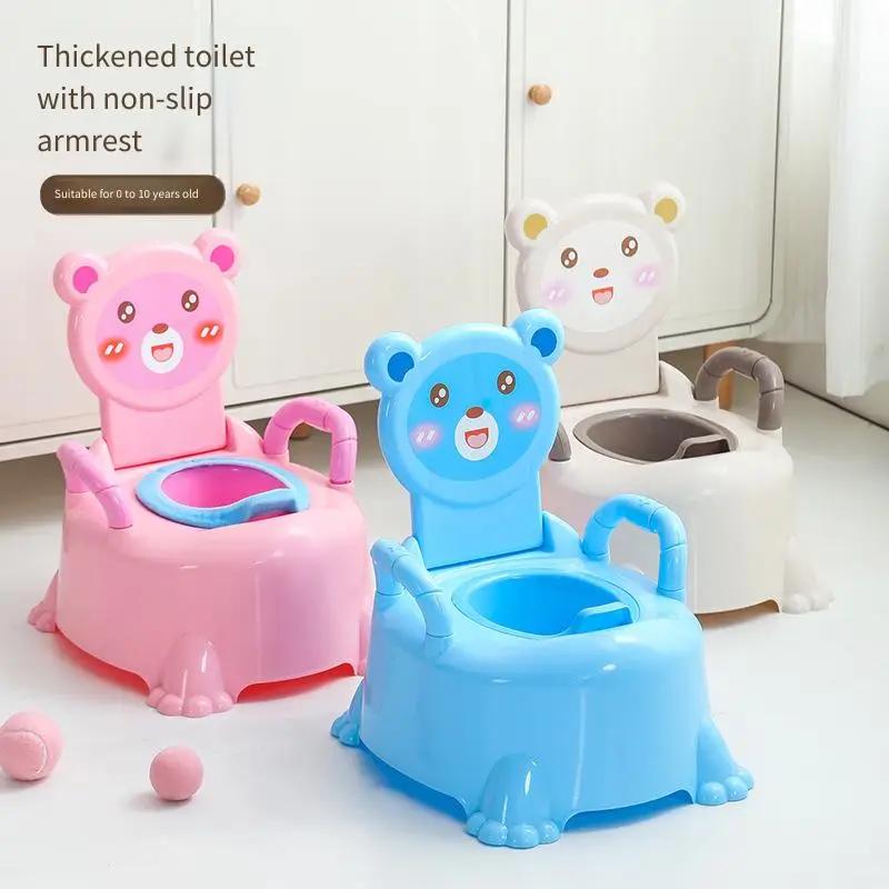 Bear-Shaped Potty Training Chair for Toddlers - Detachable Baby Toilet Seat Cartoon Design Anti-Slip Home Use for 1-3 Years Olds