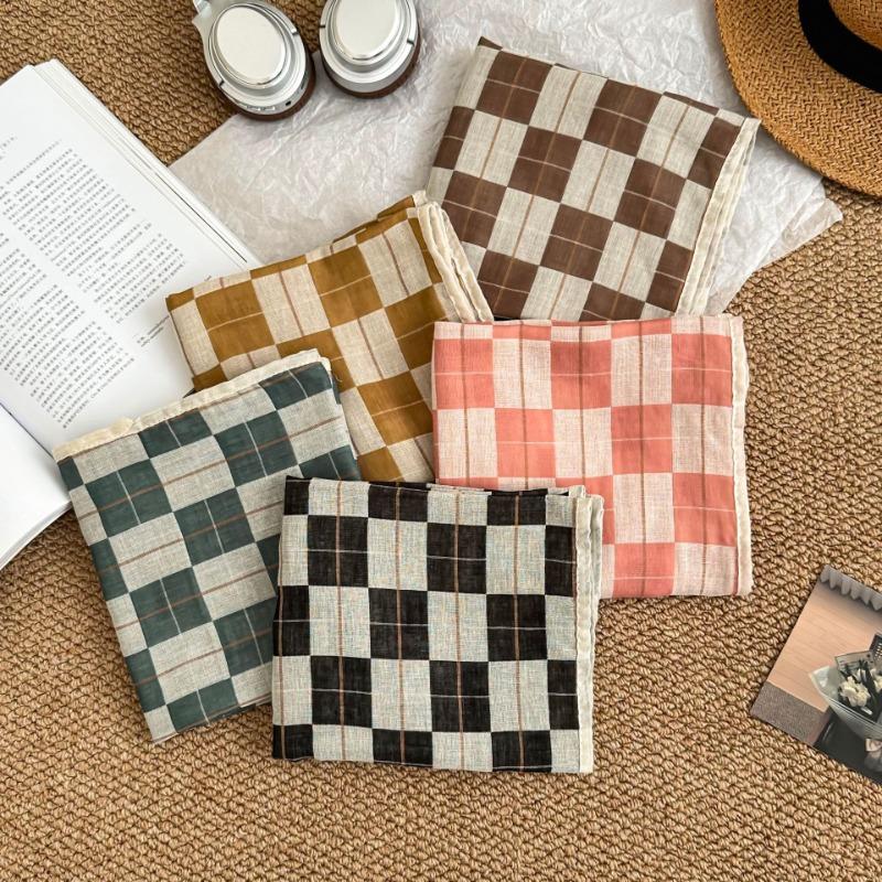 Scarf atmosphere winter versatile diamond long student warm double-sided knitted scarf shawl
