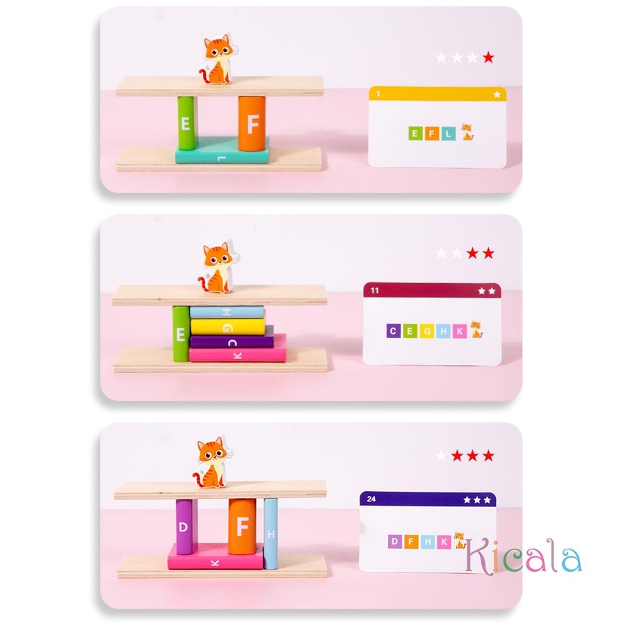 Kitten Alphabet Building Blocks Toy Set - Early Learning Of Letters And Spatial Skills For Toddlers Christmas Gift