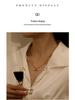 18K Gold Plated Korean Retro Curved Chain Necklace with Emerald Zircon for Women (Autumn/Winter)