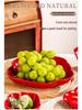Tomato Ceramic Tableware: Tomato-Shaped Dinner Plates, Heart-Shaped Dessert Bowls, Festive Fruit Plate, Red Storage Jar.