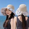 Outdoor Sun Hat For Women Wide Brim Straw Summer Beach Sun Protection Stylish Casual Outdoor Wear