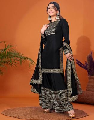 Damen Designer Rayon Kurta Sharara Dupatta Set Indische Partykleidung Top Tunika Kurti Kleid