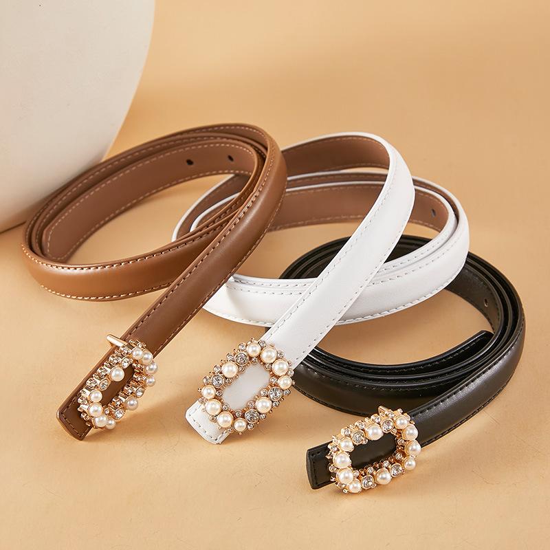 Women'S Belt Waist Women'S New Fashion Skirt Decoration Simple Dress Accessories Cowhide Thin Belt Women