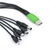 20cm 5 in 1 USB male to 5 way type c DC 5.5x2.1mm 2.0x0.7mm male mini 5P V3 V8 mirco usb male power charging cable