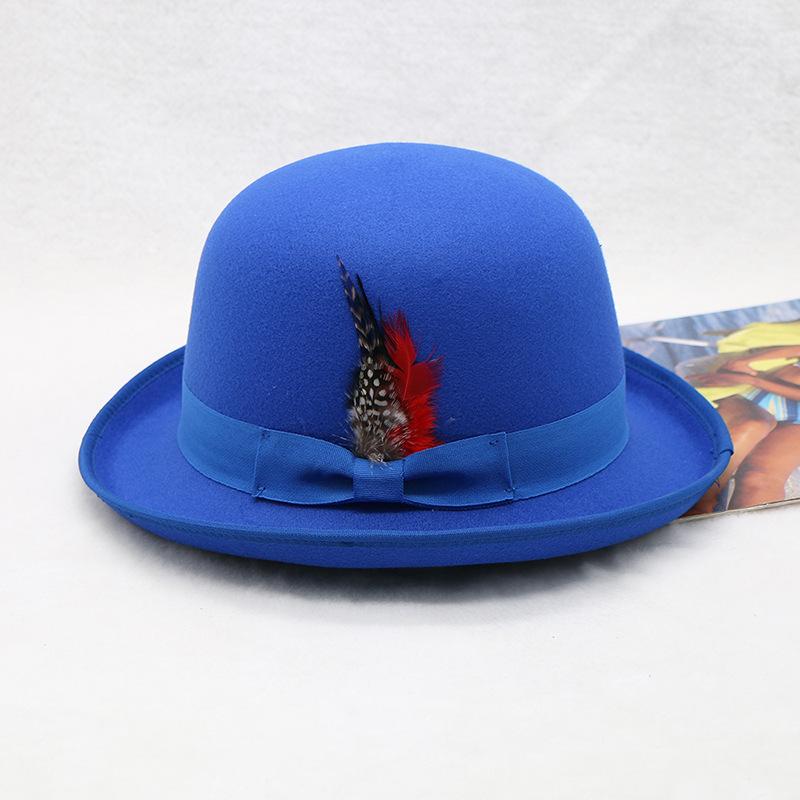 2025 New High Quality Man Fedora Unisex Gentleman Round Top Cap Cosplay Derby Bowler Hat British Shape Hat Autumn Magic Hat