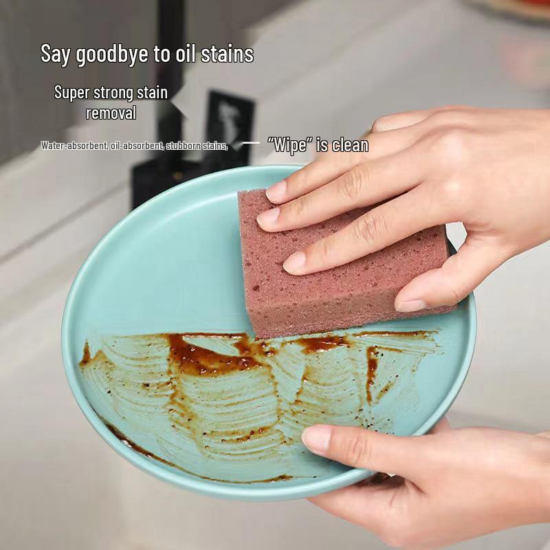 Durable Double-Sided Kitchen Sponge: Thick, Long-Lasting Scourer for Cleaning Dishes & Removing Oil Stains