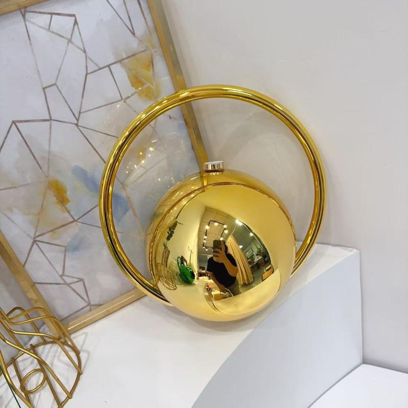 Hochwertige Tecnologie-Handtasche Neue kugelförmige Abendtasche Galvanisierte einfache Box-Tasche