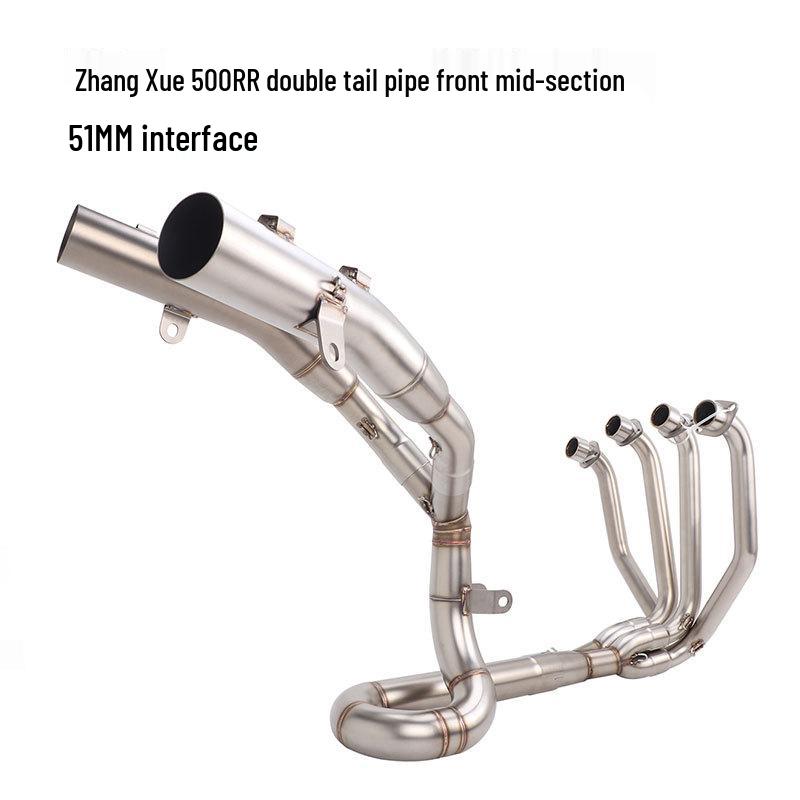 Zhangxue 500RR Modified Exhaust Pipe with Valve - Front and Tail Sections