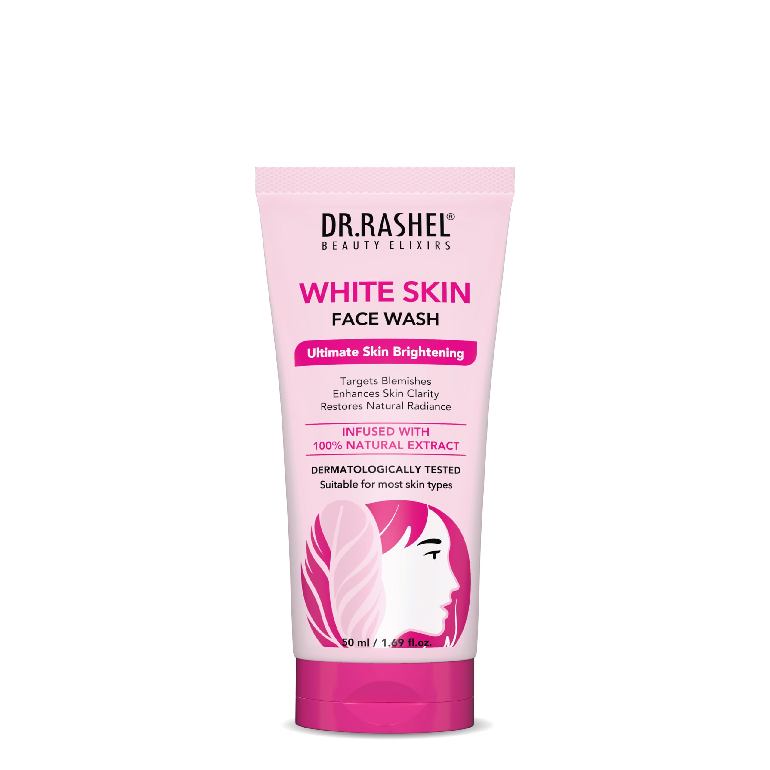 DR.RASHEL White Skin Face wash Natural Extracts White Skin Facewash | Deep cleansing and skin brightening for oily and dry skin 50ml Each