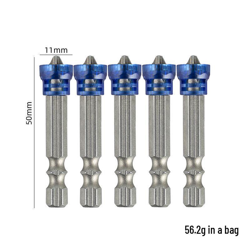 Five-Color PH2 Phillips Magnetic Ring Bit for Electric Screwdrivers (65/50mm)