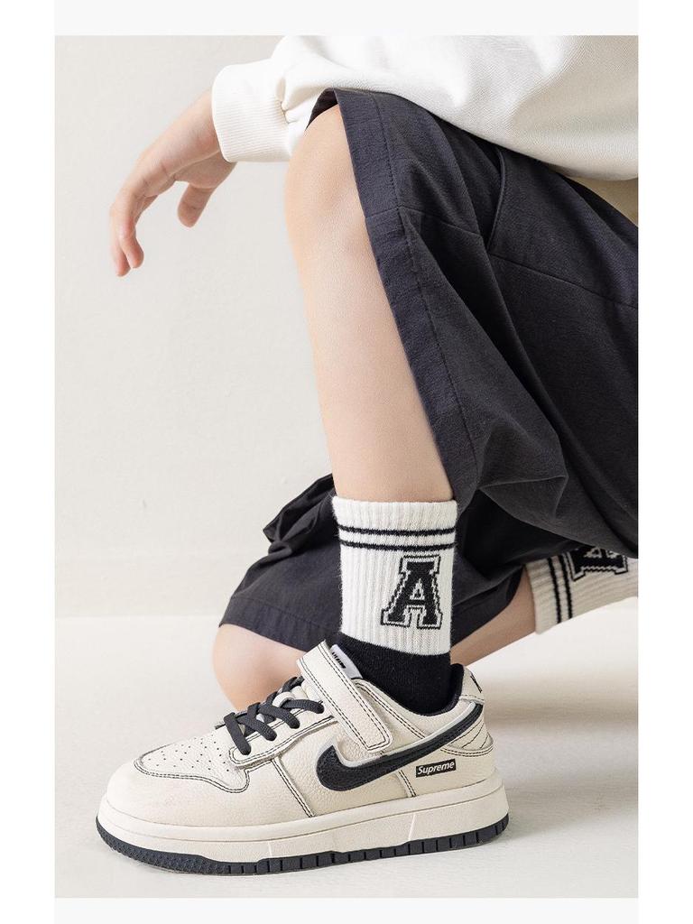 Yi Huo Kids' Spring & Autumn Combed Cotton Socks - Breathable, Sweat-Absorbing, Warm Socks for Boys and Girls.