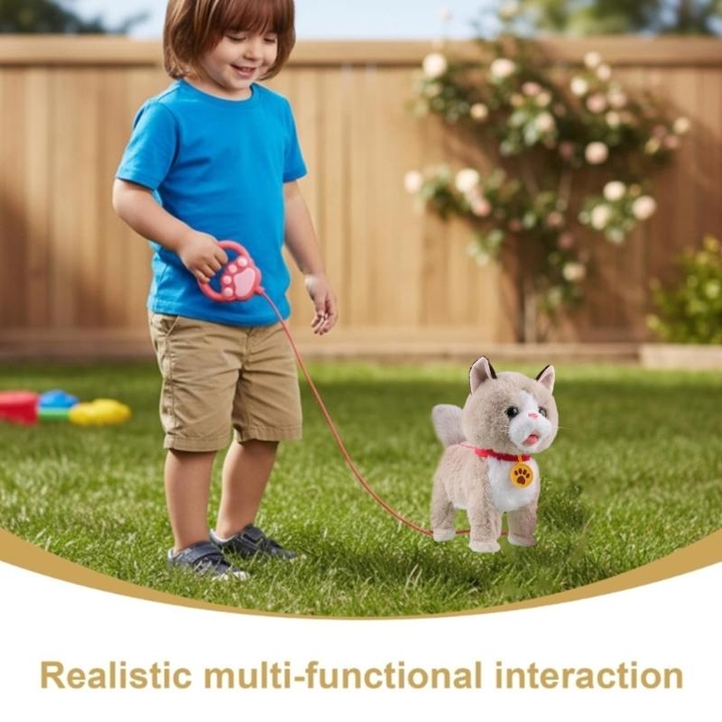 USB Rechargeable Interactives Robotic Pet With Touch Activated Motion And Sound Soft Plushes Design For Home Use