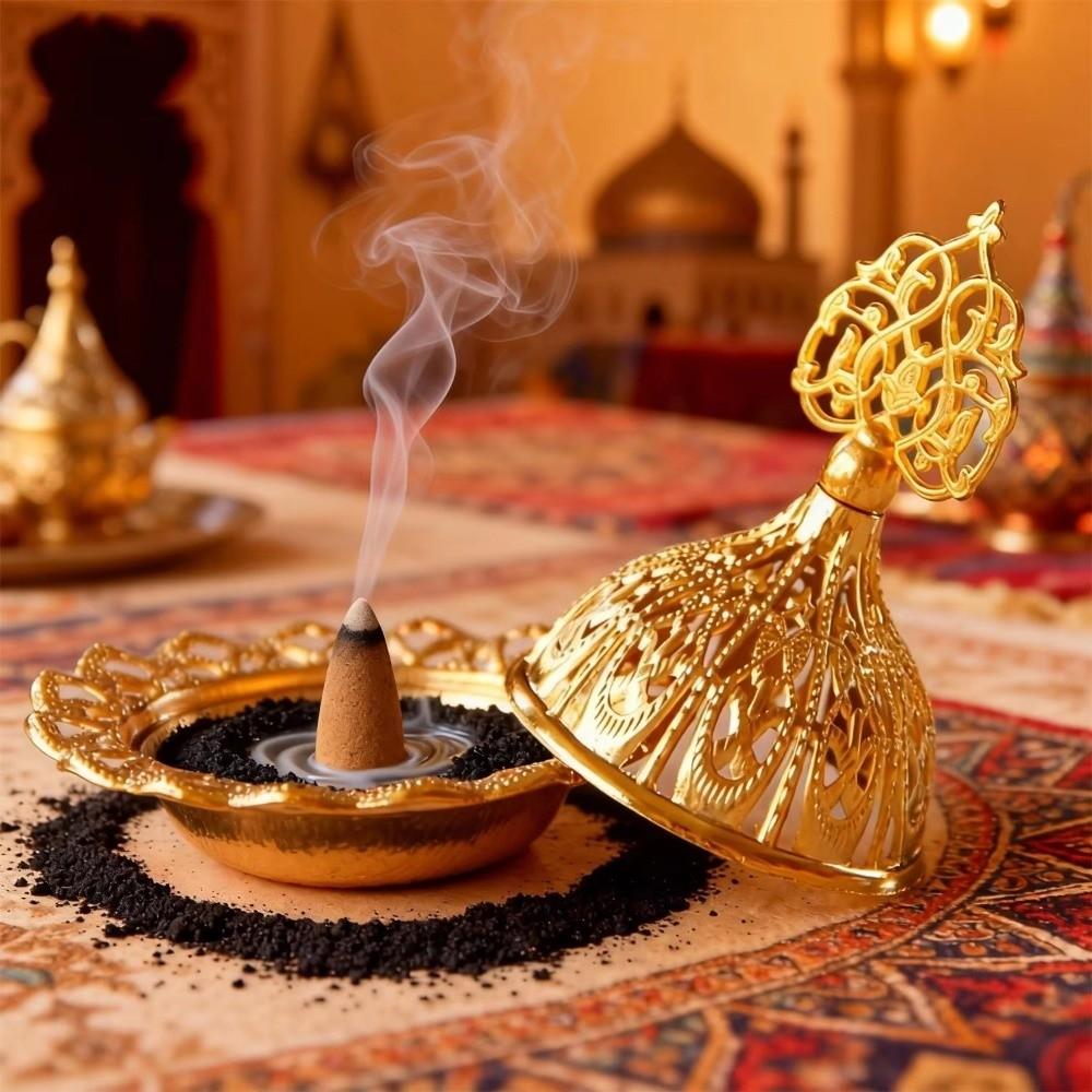 Zinc Zinc Alloy Mini Censer Holder Retro Aromatherapy Burner Decorative Metal Incense Burner  Muslim Ramadan