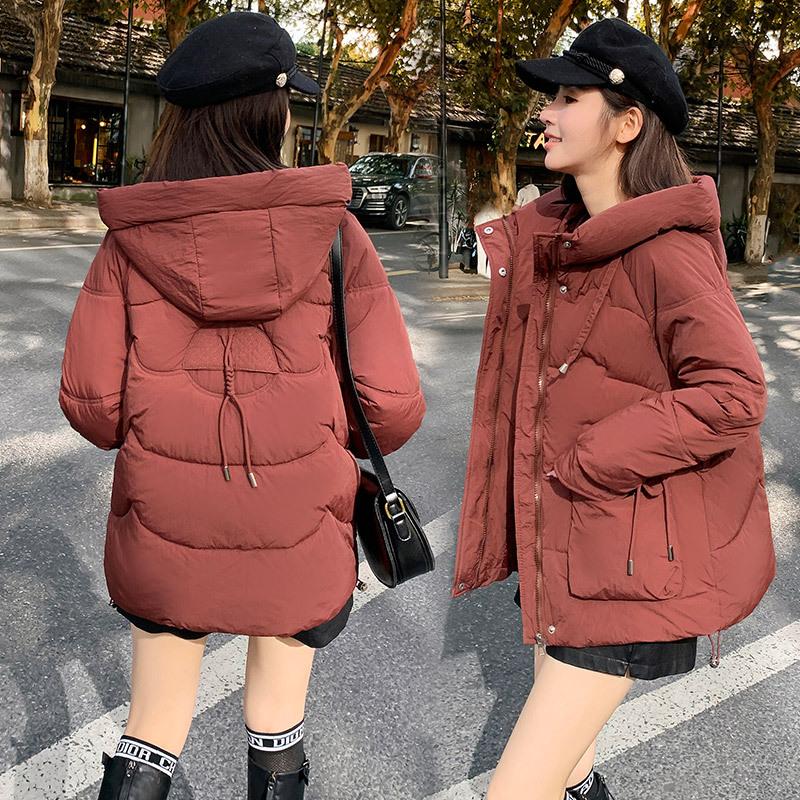 

Women s Windproof Lightweight Fluffy Hooded Warm Cold Loose Short Section Casual Sports High Quality Fabric Jacket Cotton Jacket Coat M