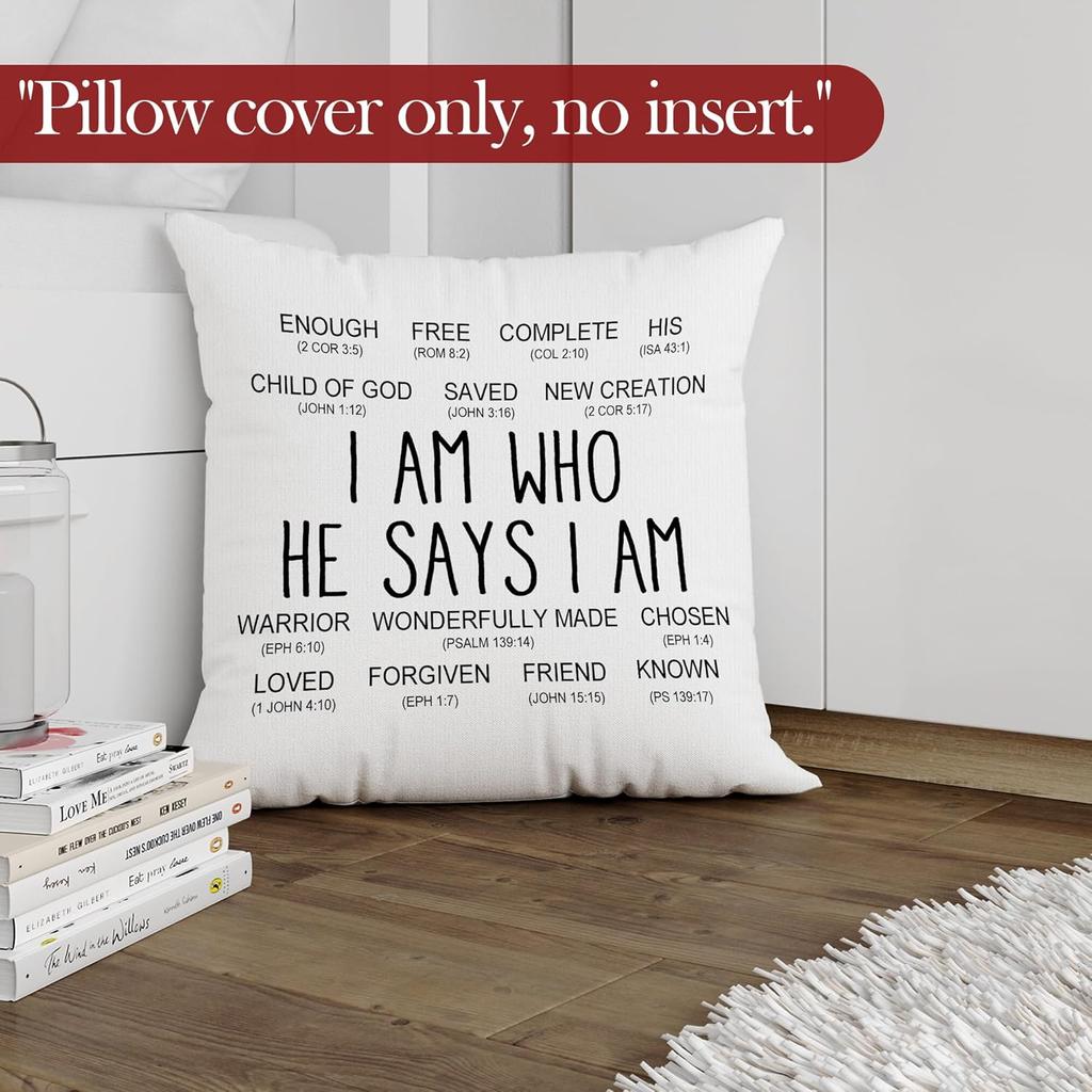Christian Throw Pillow Covers, Christian Home Decor, Religious Bible Verse Scripture Decorative Pillowcases Cushion Cases for Home Bedroom Living