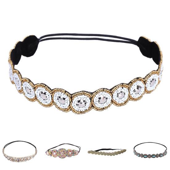 Beautiful Elastic Headband Exquisite Craftsmanship Headpiece Bohemian Rhinestone Beaded Women Headband Hair Accessories