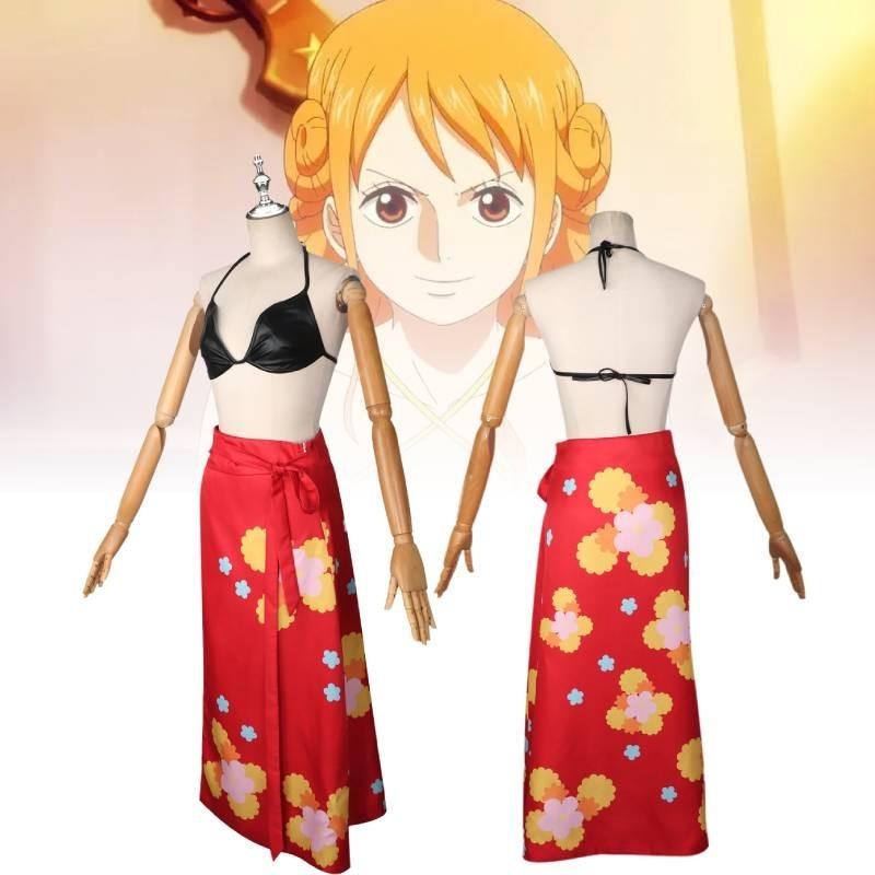 Piece One Theme Cartoon Character Nami Womens Performance Costume Cosplay Set