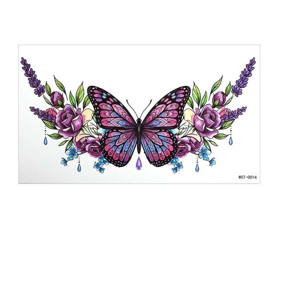 3D Texture Floral Body Art Sticker Crown Cross Wing Temporary Tattoo Instant Decals Music Festival