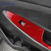 Real Soft Carbon Fiber Sticker For Hyundai Tucson TL/TLE J6 2015 2016 2017 2018 2019 2020 Car Window Lifting Panel Interior Trim
