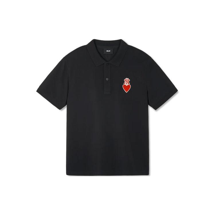 MLB New York Yankees Polo Shirts Unisex Black Polo Collar Moderate Straight Fit 3APQH0143-50BKS XS