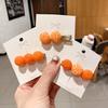 2Pcs Creative Fun Half-Peeled Orange Hairpin Cute Girl Side Clip Japanese Fruit Word Clip Duckbill Clip Net Red Hair Accessories