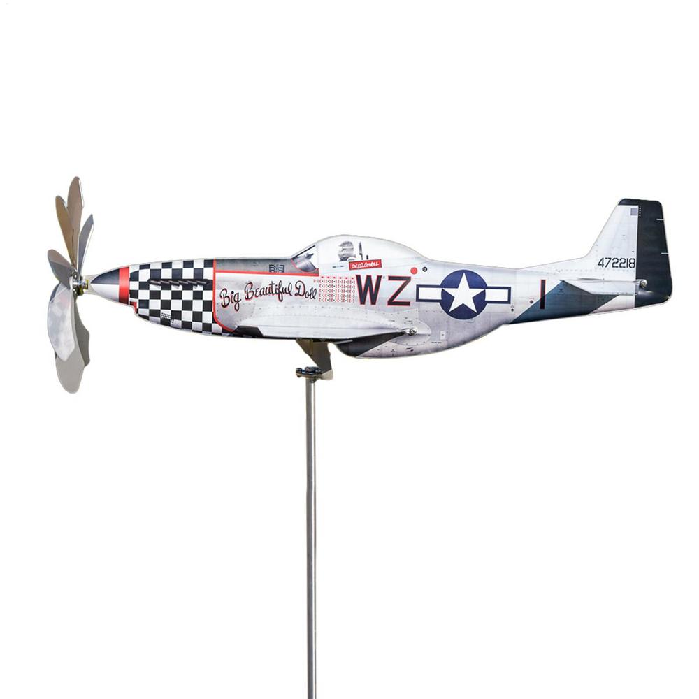 Airplane Wind Spinner Wind Spinners Wind Sculpture Windmill Aircraft Stainless Steel Wind Catchers Weatherproof Wind Powered