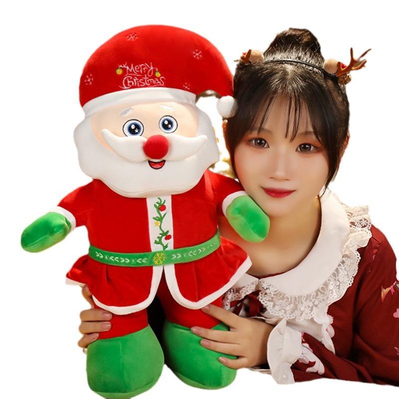 Glowing Music Santa Doll Plush Toy Doll Christmas Gift for Children