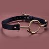 Leather Metal O'ring Tongue Depressor Deep Throat Training Gag  Gags