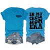 In my cheer mom era cheer mom crew neck casual T-shirt double-sided printing loose short sleeves