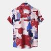 Men's Casual Loose Hawaiian Beach Short Sleeve Top Summer Printed Vacation Short Sleeve Shirt