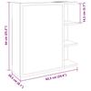Artisan Oak Mirror Cabinet 62.5 X 20.5 X 64 Cm Engineered Wood