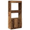 VidaXL Buffet haut vieux bois 63x33x140 cm bois d'ingénierie, armoire à livres, armoire à livres moderne, étagère à livres 855113