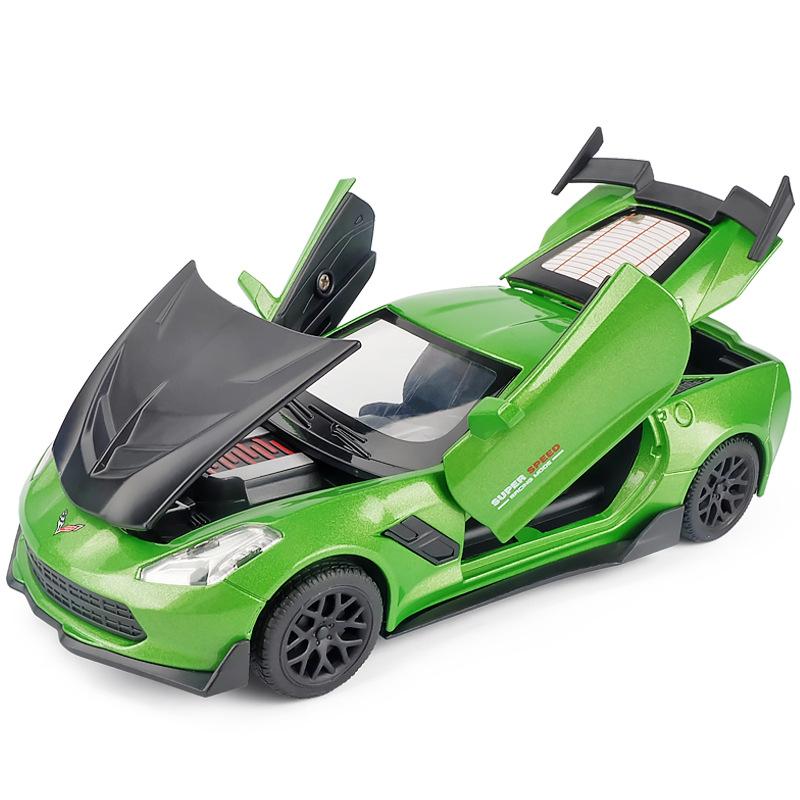 1/32 Corvette Supercar Model Car Metal Diecast  Alloy Car Simulation Pull Back Vehicles Cars Toys for Kids Gifts for Children