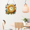 2D Flat DIY Sunflower Acrylic Special Shape 5D Hanging Clock Art Craft Diamond Art Clock Pendant Kit for Living Room Decoration