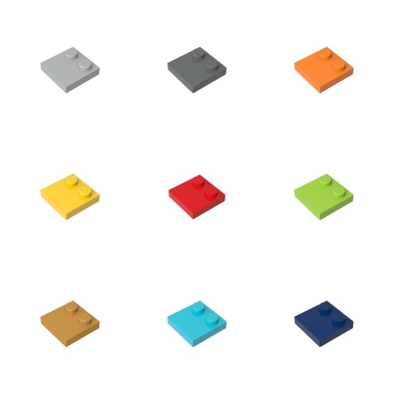50g/90PCS 33909 2x2 Modified Thin Block Moc Color Accessories Compatible with Brick DIY Children's Toy Assembly Parts