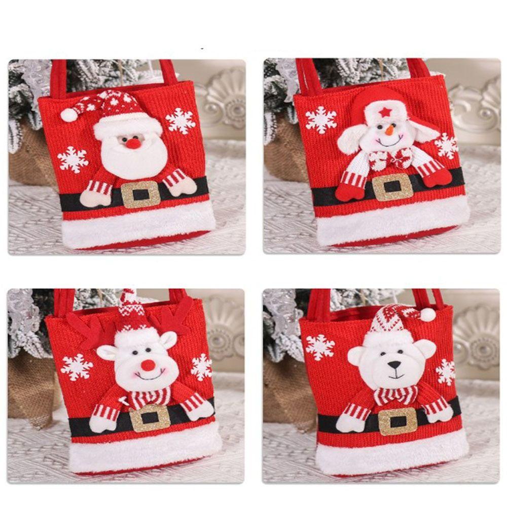 Santa Claus Christmas Handbag Snowman Christmas Gift Bag Cartoon Candy Tote Bag  Sack